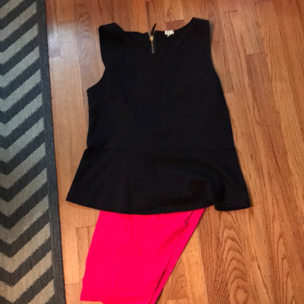 Jcrew Black peplum top